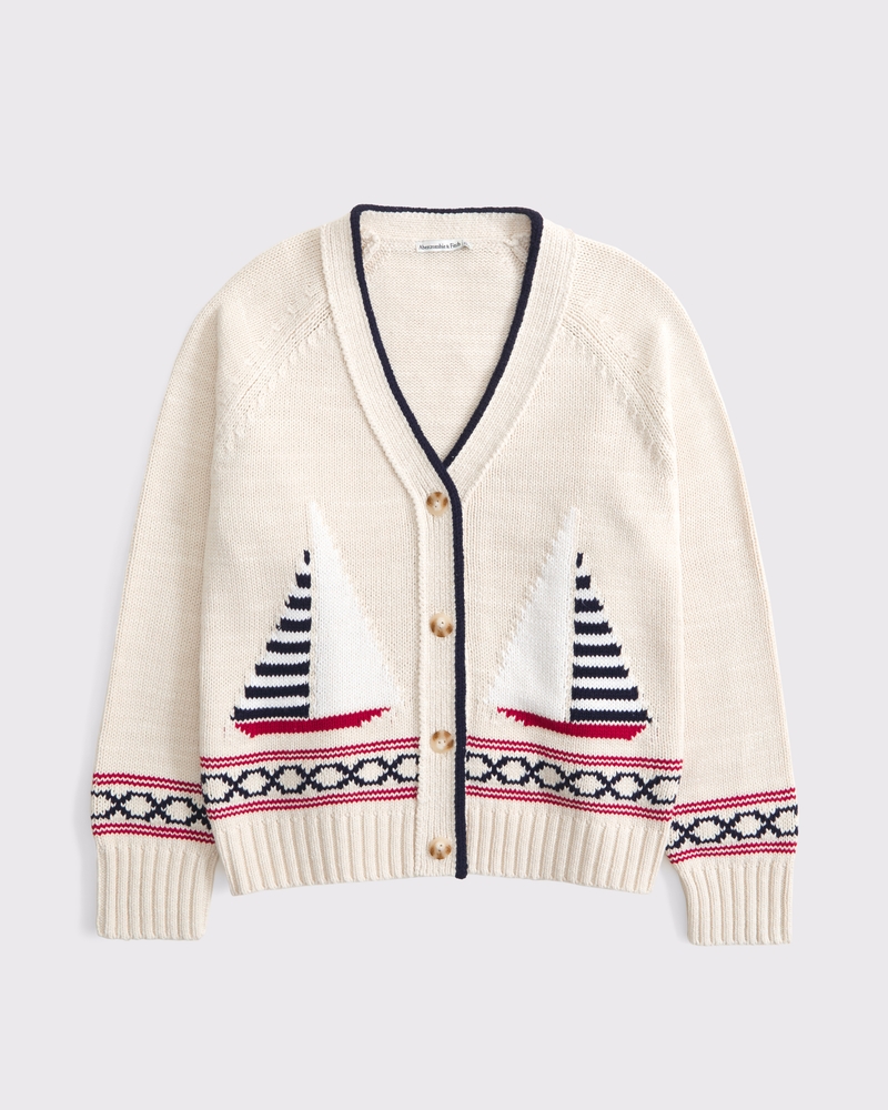 Women's Cotton-Blend Coastal Dad Cardigan | Women's Tops
