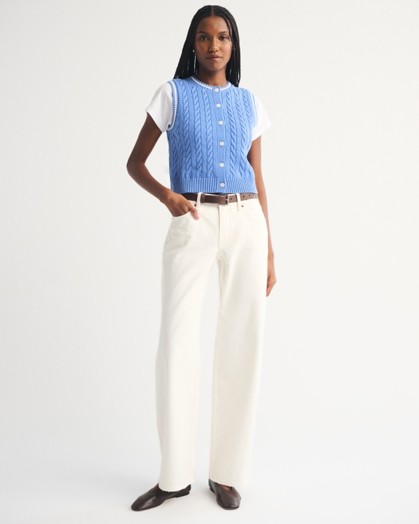 Cable-Knit Crew Sweater Vest