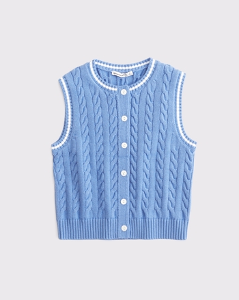 Cable-Knit Crew Sweater Vest from Abercrombie & Fitch - $52