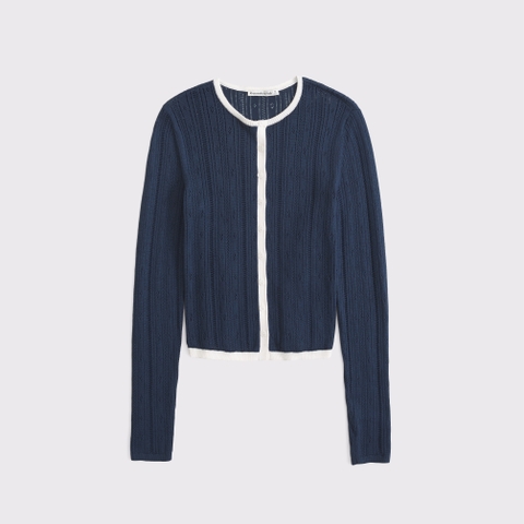 Женские кардиганы Abercrombie & Fitch Pointelle Crew Cardigan