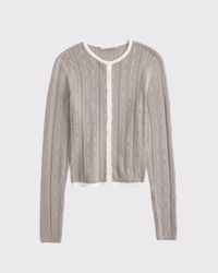 Pointelle Crew Cardigan