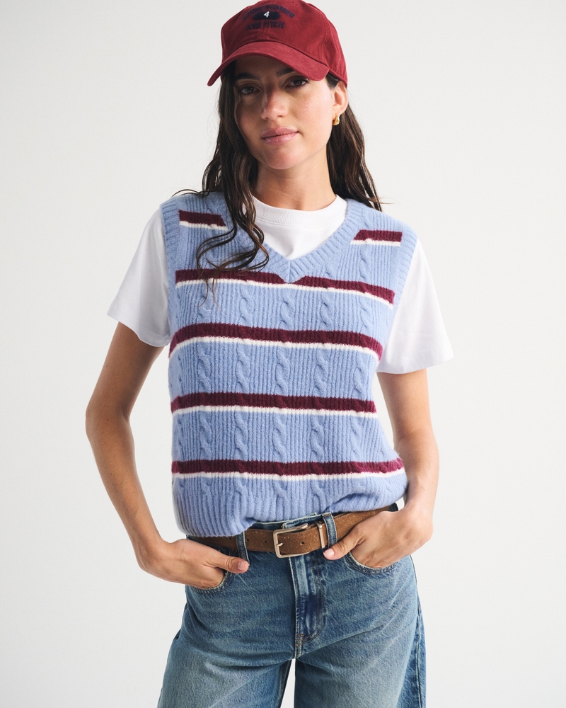 Merino Wool-Blend V-Neck Sweater Vest - thumbnail 8