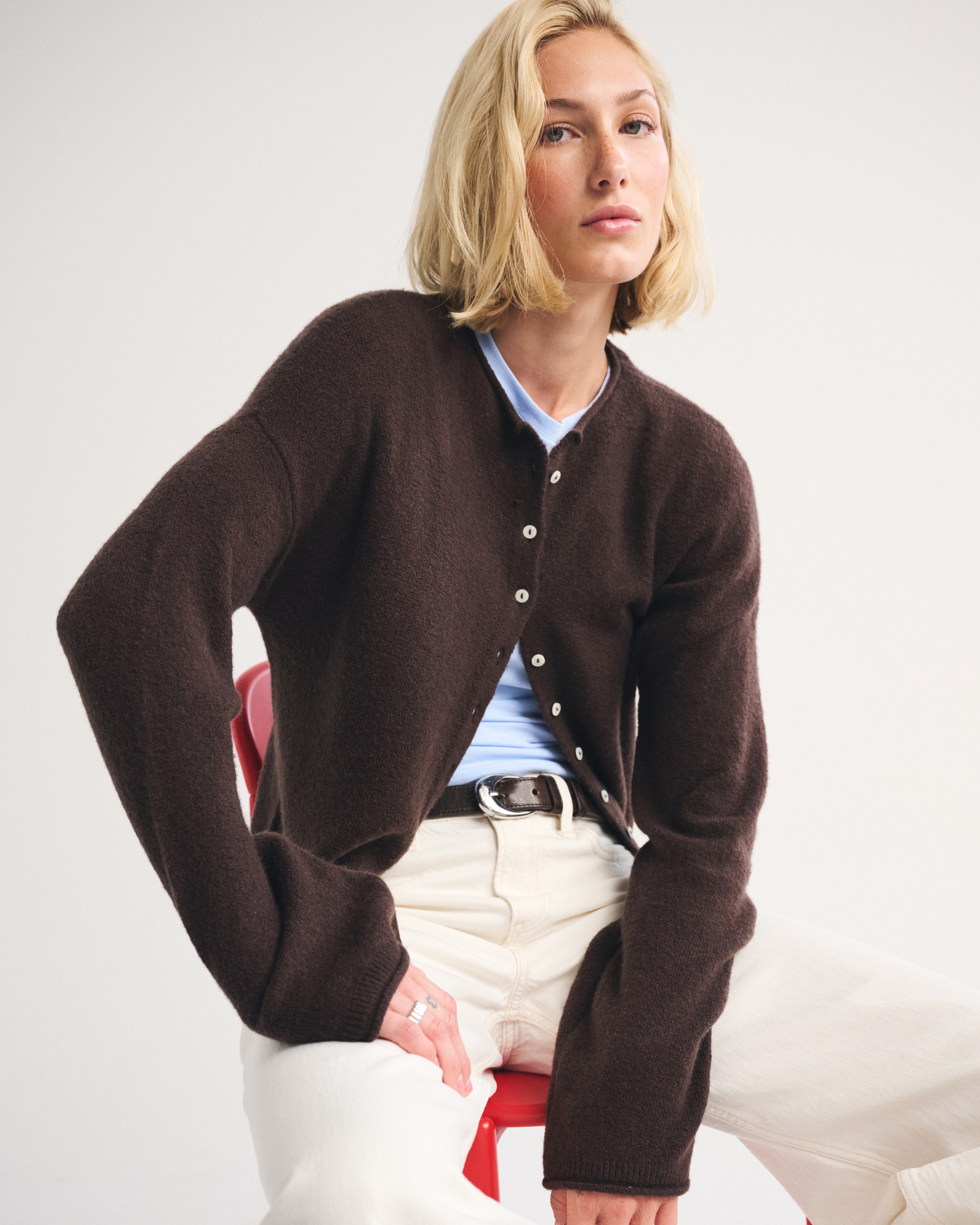 Женские кардиганы Abercrombie & Fitch Merino Wool-Blend Roll Neck Cardigan — фото 2