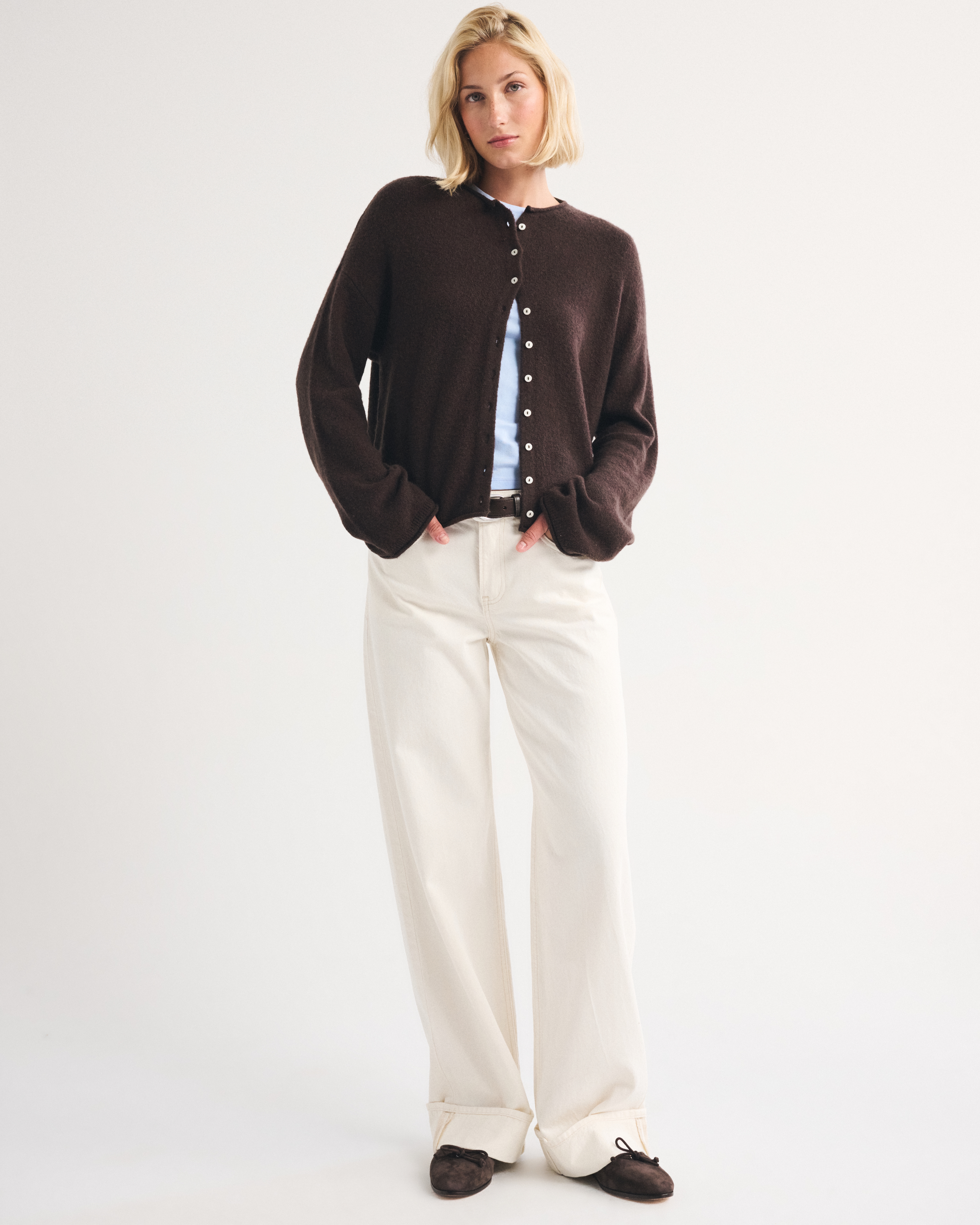 Женские кардиганы Abercrombie & Fitch Merino Wool-Blend Roll Neck Cardigan — фото 3