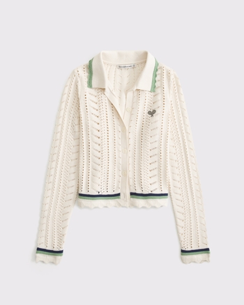 Crochet-Style Collared Cardigan from Abercrombie & Fitch - $85