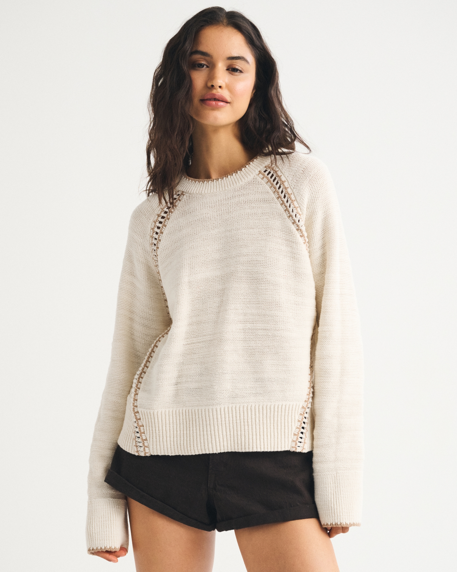 Abercrombie & Fitch The A&F Madeline Eyelash Crew Sweater