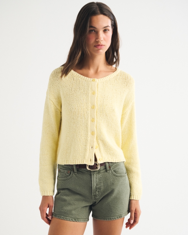 Crew Cardigan, Pastel Yellow view 1