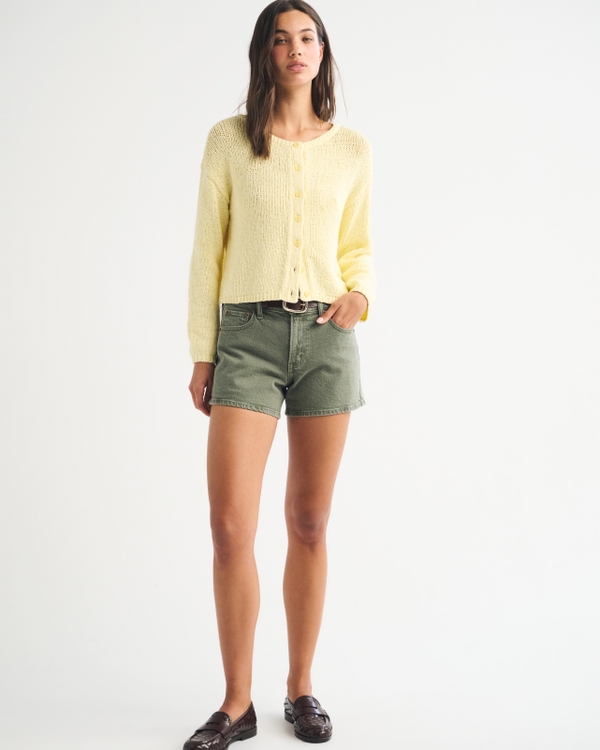 Crew Cardigan, Pastel Yellow view 2