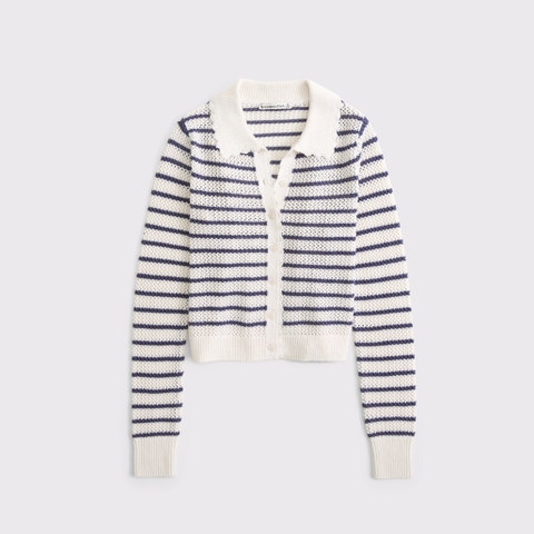 Женские кардиганы Abercrombie & Fitch Crochet-Style Collared Cardigan