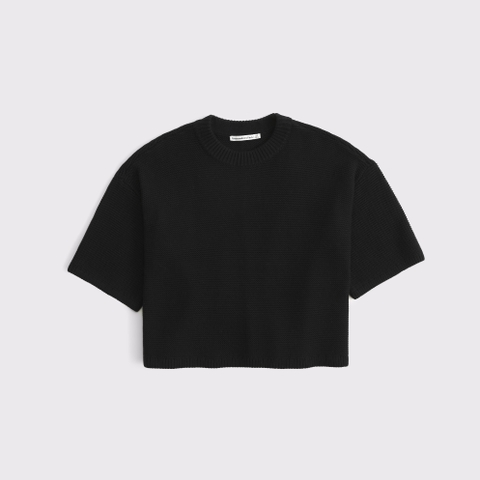 Женские свитеры Abercrombie & Fitch 100% Cotton Textural-Stitch Boxy Sweater Tee