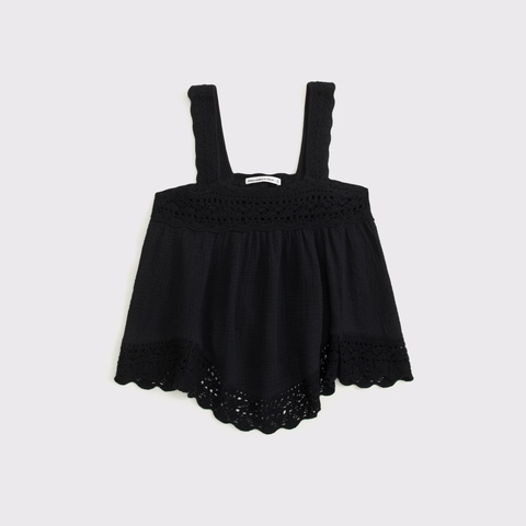 Женские топы Abercrombie & Fitch 100% Cotton Squareneck Crochet Tank