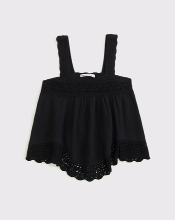 100% Cotton Squareneck Crochet Tank from Abercrombie & Fitch - $65