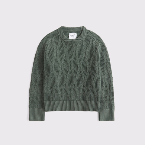 Женские свитеры Abercrombie & Fitch 100% Cotton A&F Madeline Whipstitch Crew Sweater