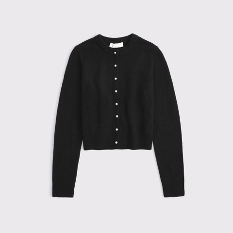 Женские кардиганы Abercrombie & Fitch Merino Wool-Blend Heart Shrunken Crew Cardigan