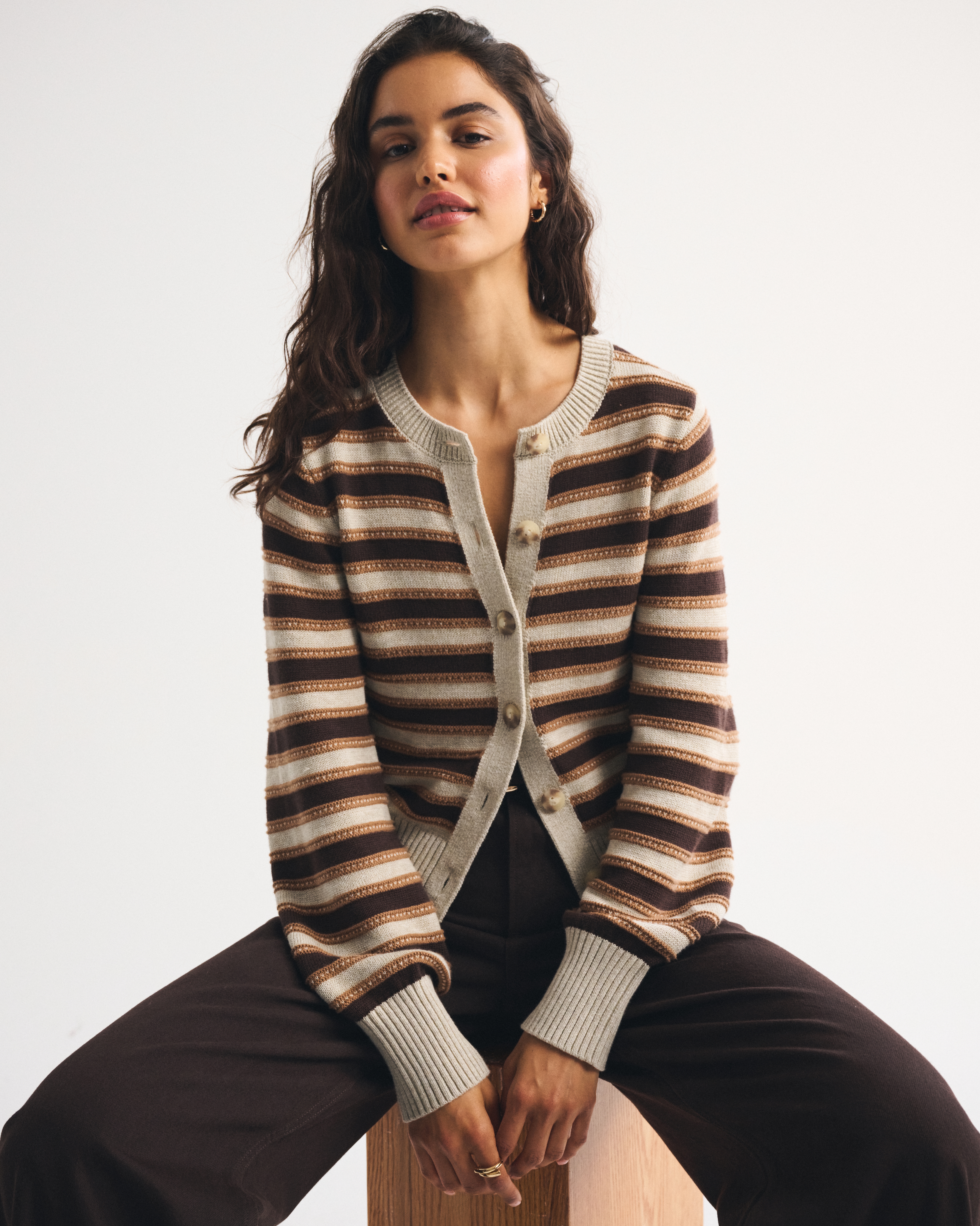 Женские кардиганы Abercrombie & Fitch Textural Stitch Shrunken Cardigan — фото 2