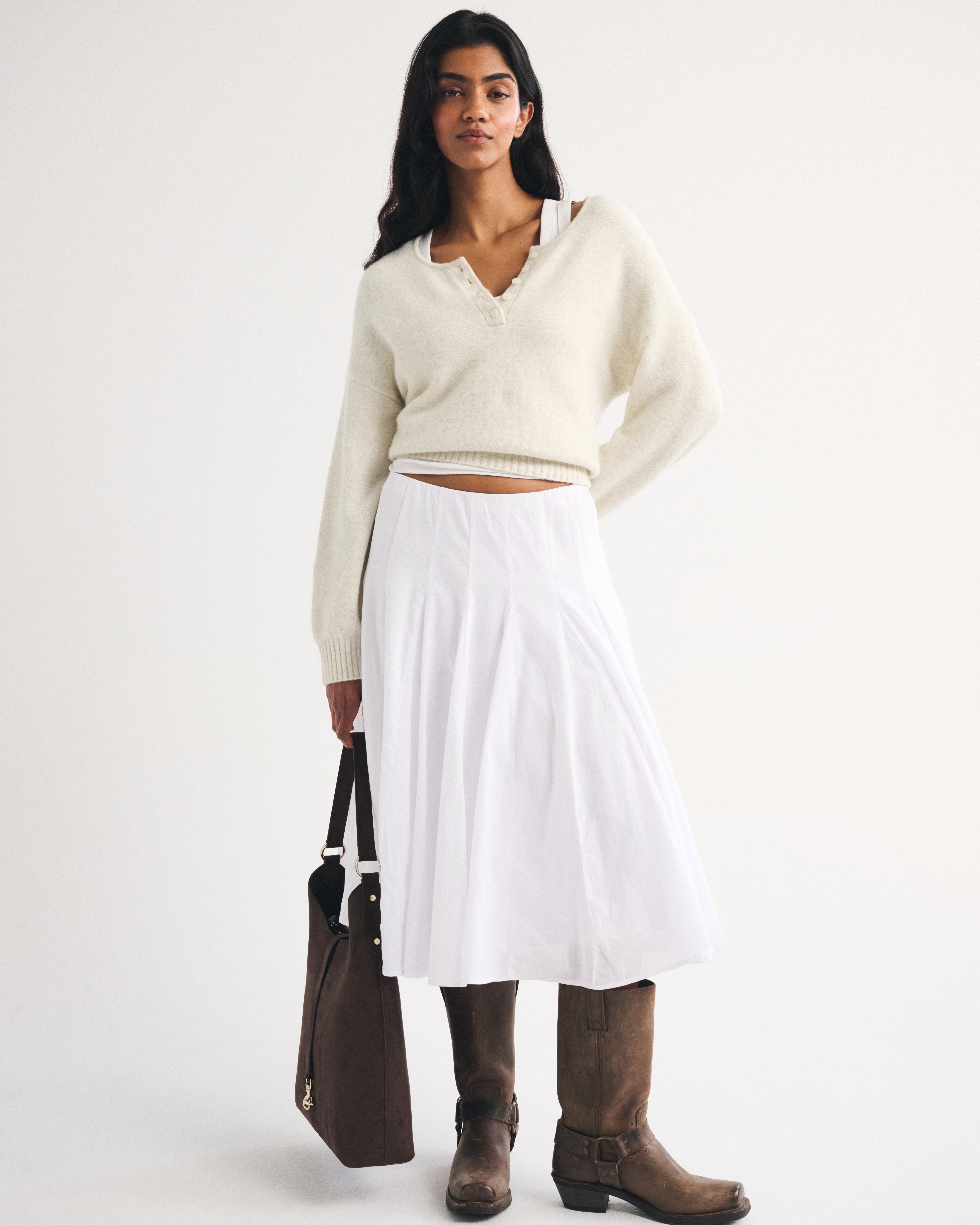 Женские свитеры Abercrombie & Fitch Merino-Wool Blend Henley Sweater — фото 3