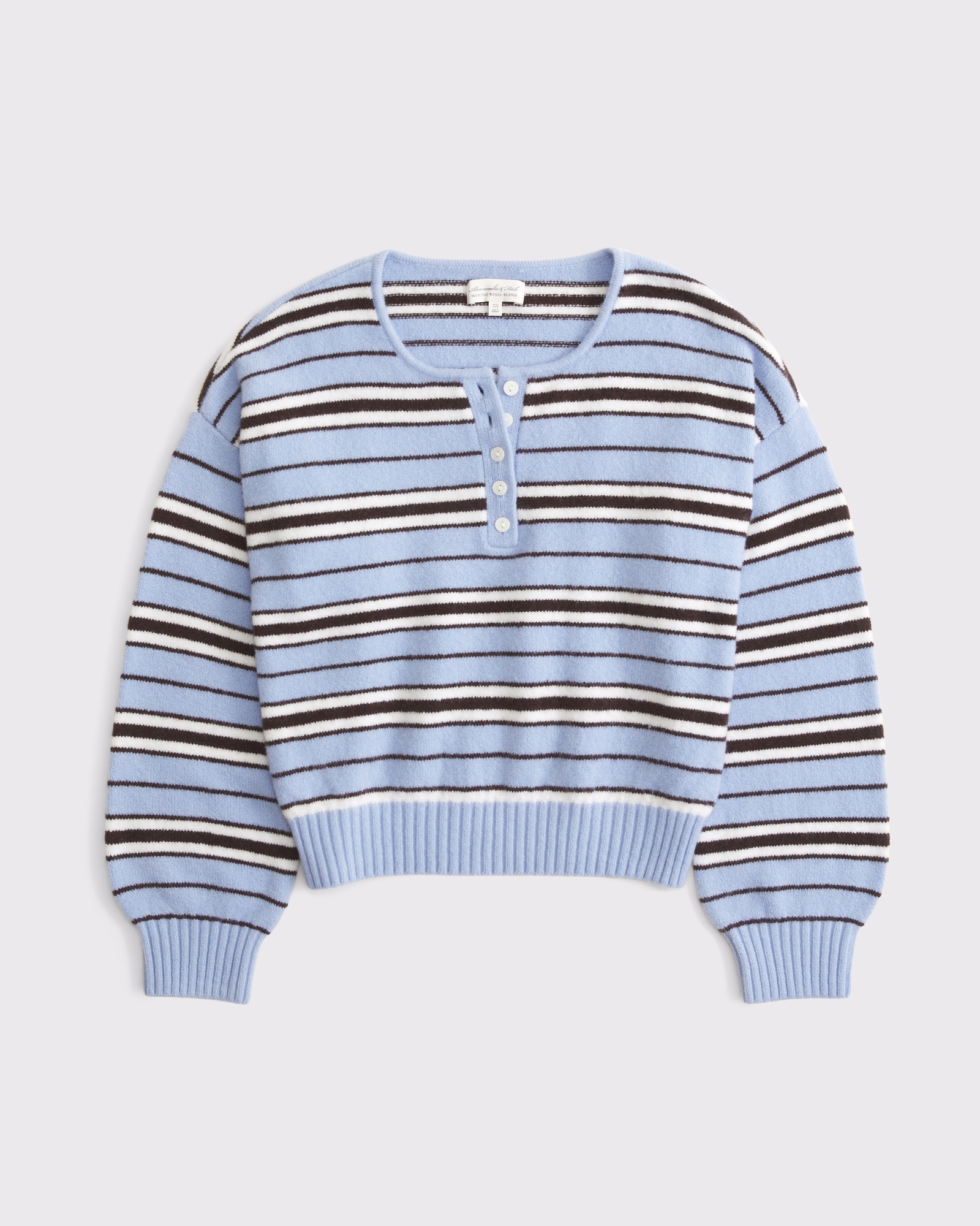 Merino Wool-Blend Henley Sweater