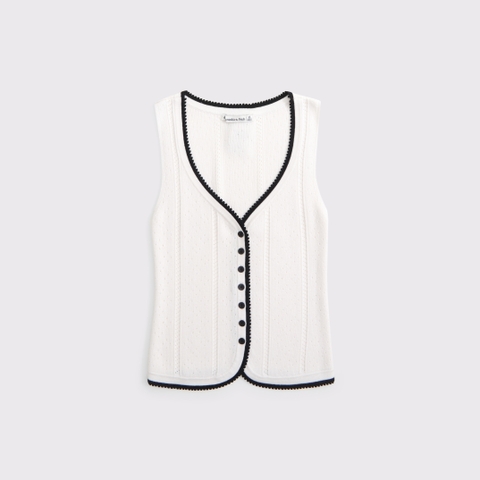 Женские свитеры Abercrombie & Fitch Pointelle Button-Through Sweater Tank