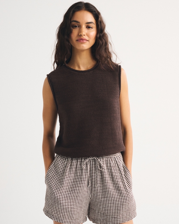 100% Cotton Rollneck Sweater Shell, Dark Coffee view 2