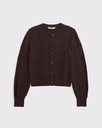 Textural Stitch Shrunken Cardigan
