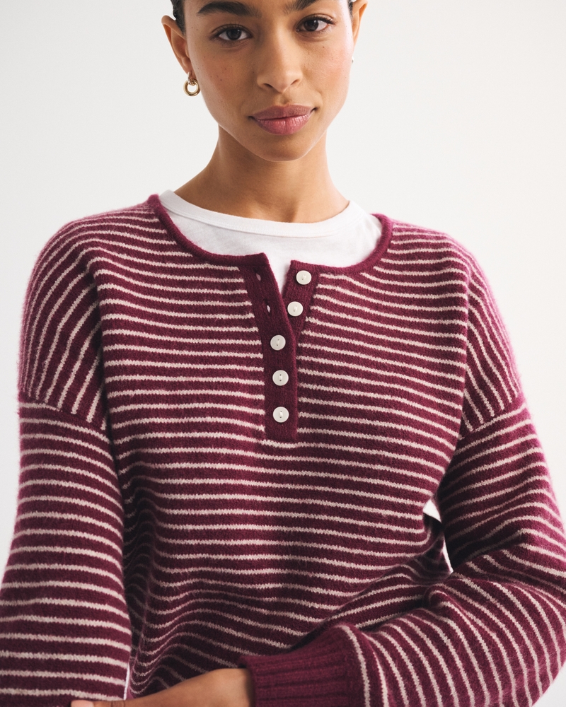 Merino Wool-Blend Henley Sweater - thumbnail 8