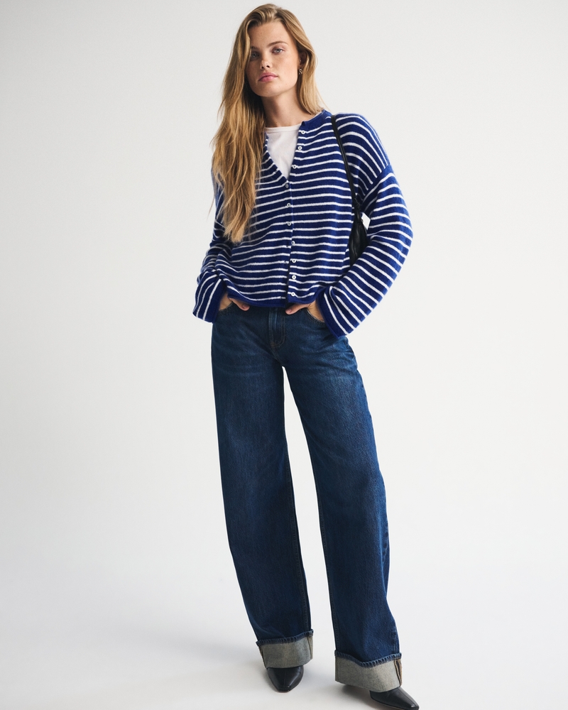Merino Wool-Blend Roll Neck Cardigan