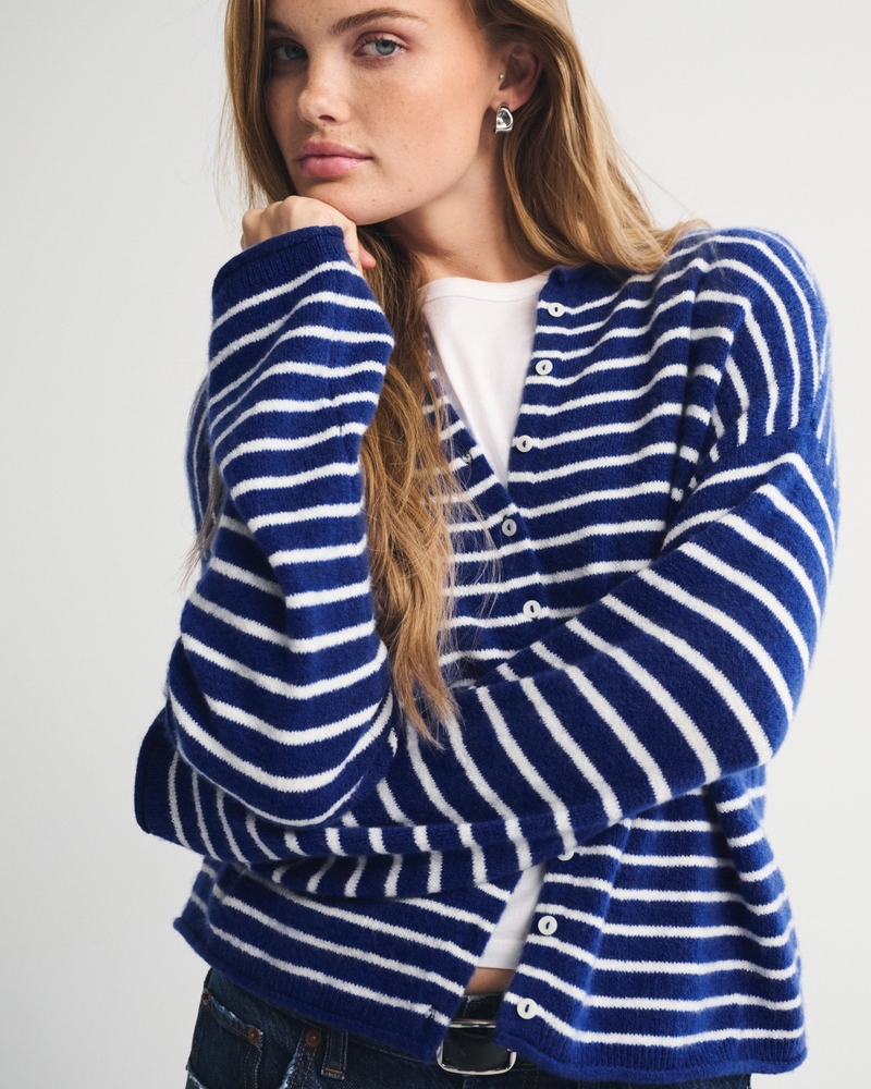 Merino Wool-Blend Roll Neck Cardigan - thumbnail 3