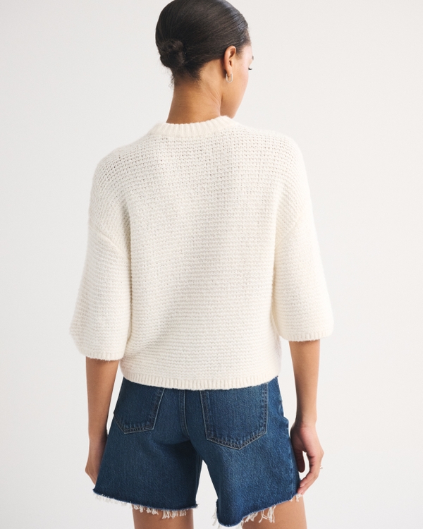 Women's Short-Sleeve Boxy Sweater Tee | Women's Tops | Abercrombie.com