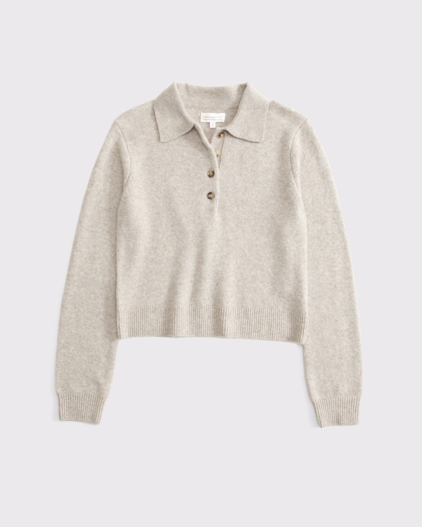 Merino Wool-Blend Polo Sweater