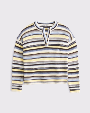 100% Cotton Henley Sweater