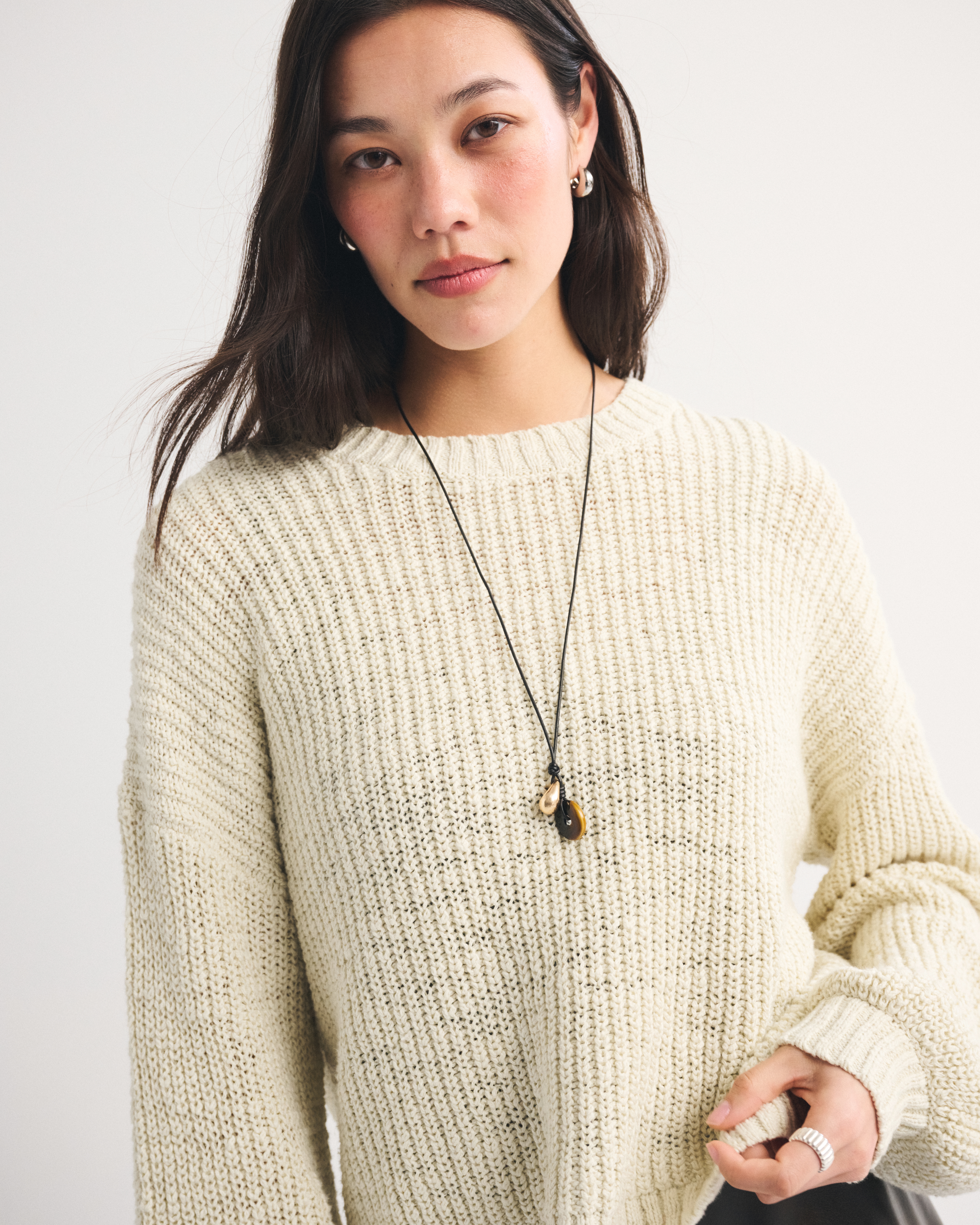 Женские свитеры Abercrombie & Fitch Cotton Textural Crew Sweater — фото 3