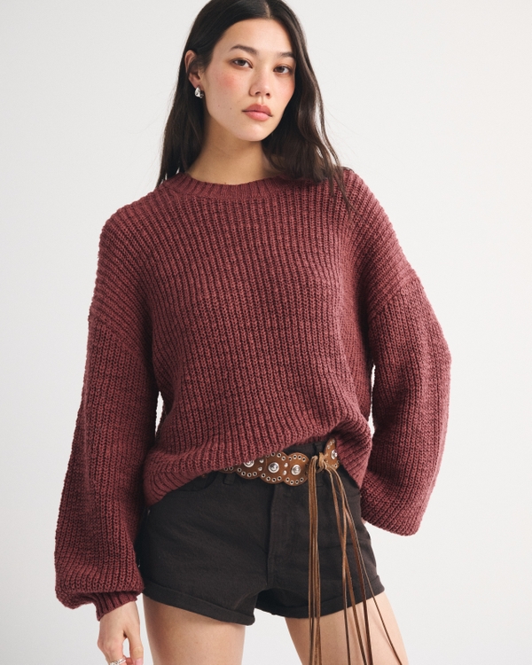 Cotton Textural Crew Sweater - image 3