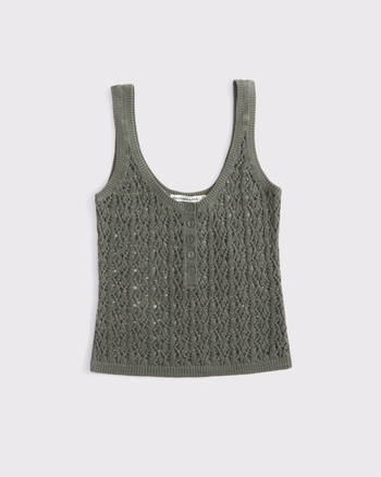 Textural Henley Sweater Tank