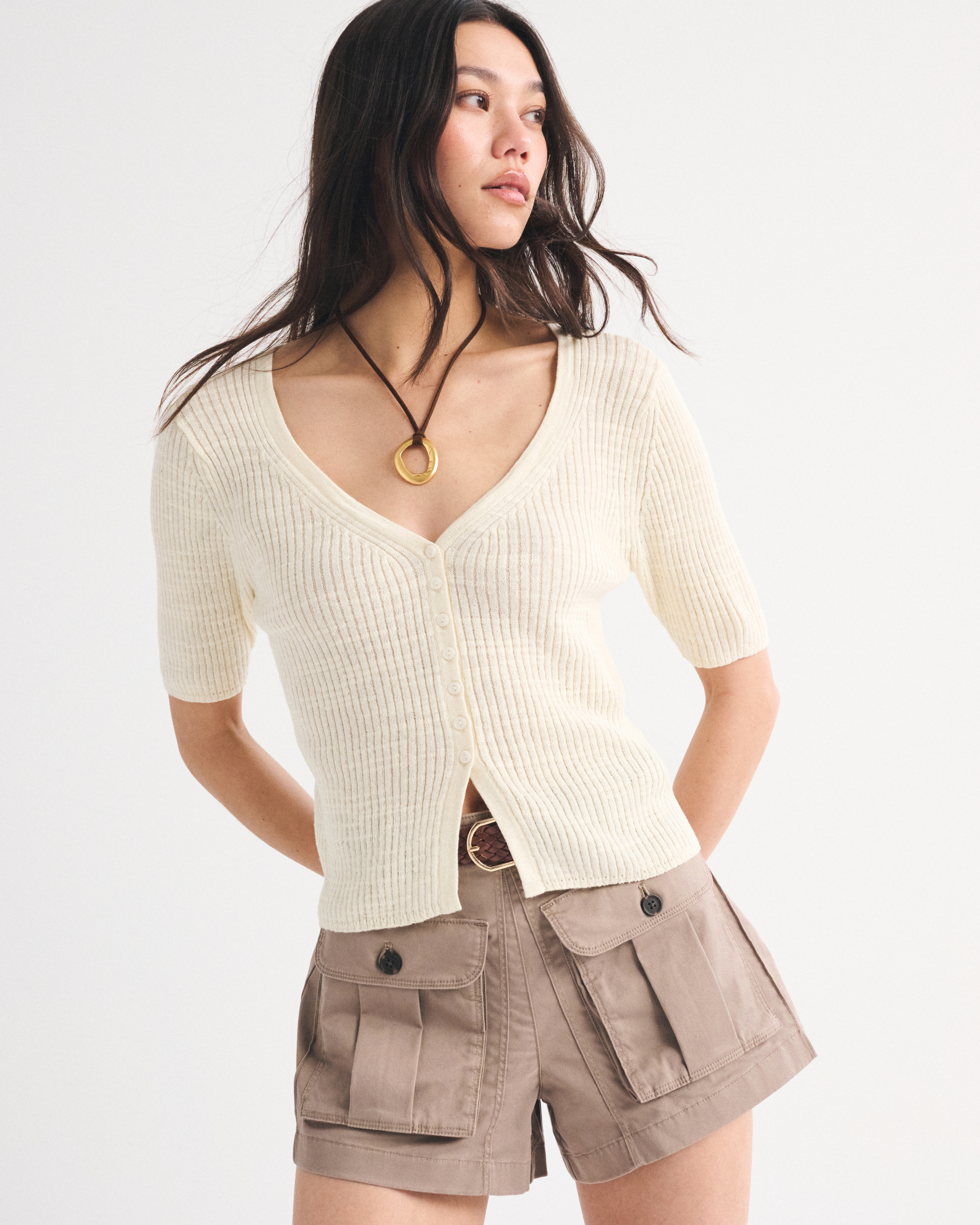 Женские кардиганы Abercrombie & Fitch Short-Sleeve Cardigan — фото 2