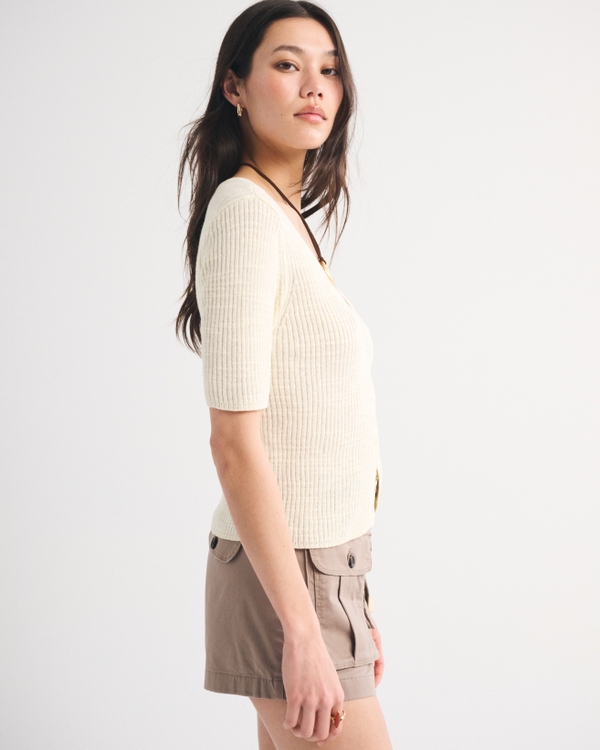 Women's Short-Sleeve Cardigan | Women's Clearance | Abercrombie.com