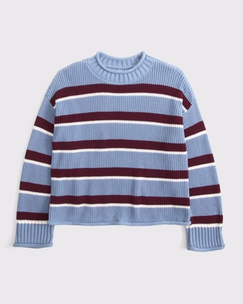 ABERCROMBIE & FITCH Women's 100% Cotton Roll Neck Crew Sweater | Women's New Arrivals | Abercrombie.com