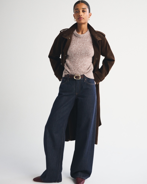 A&F Madeline Textural Crew Sweater, Brown view 2