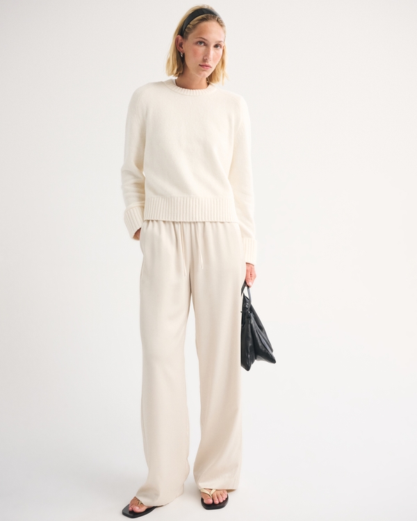 A&F Madeline Crew Sweater, Cream view 2