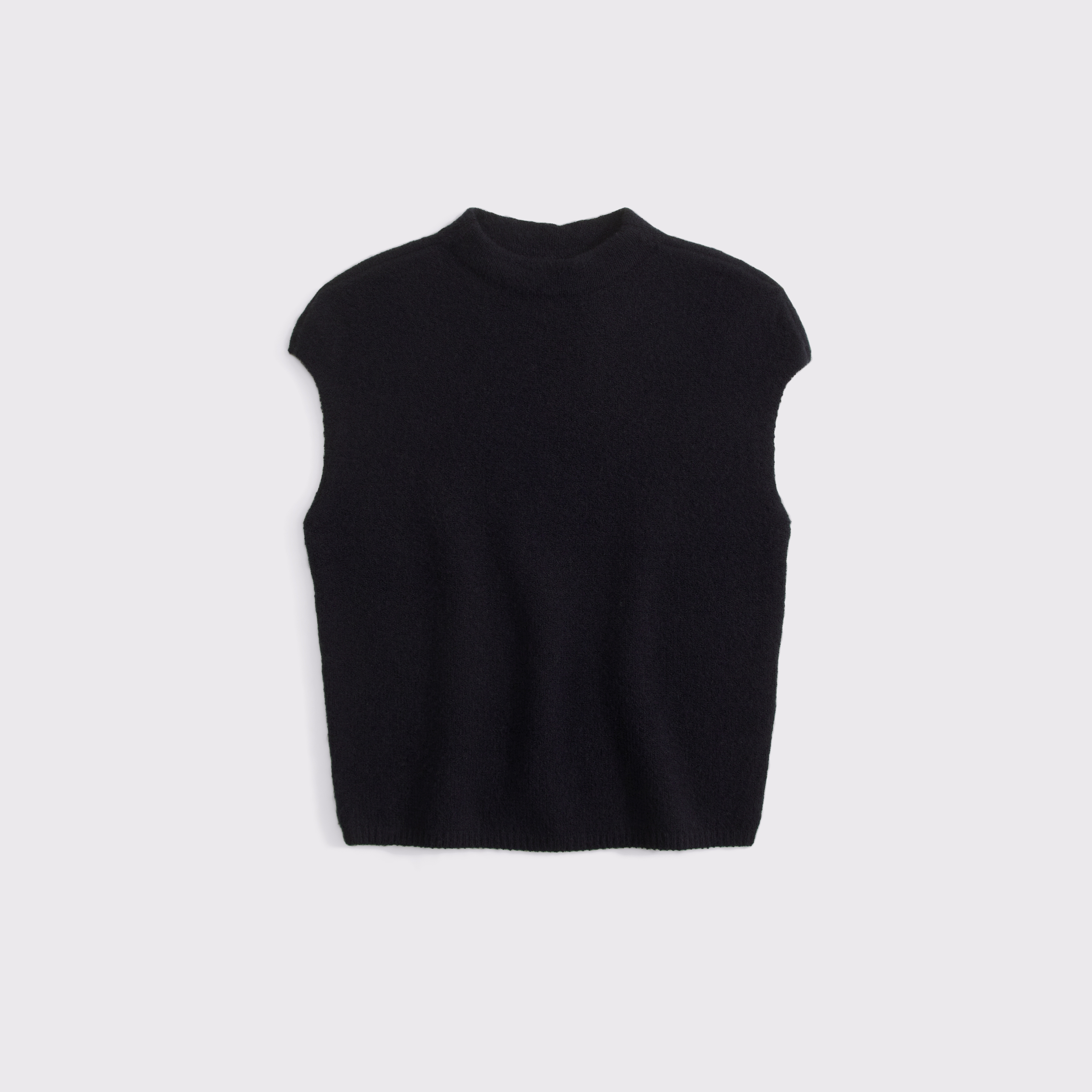 Женский свитер Abercrombie & Fitch Merino Wool-Blend Short-Sleeve Mock Neck, цвет: Чёрный — фото 1
