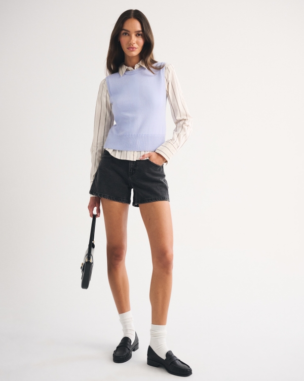 100% Cashmere Sweater Shell, Light Blue view 2