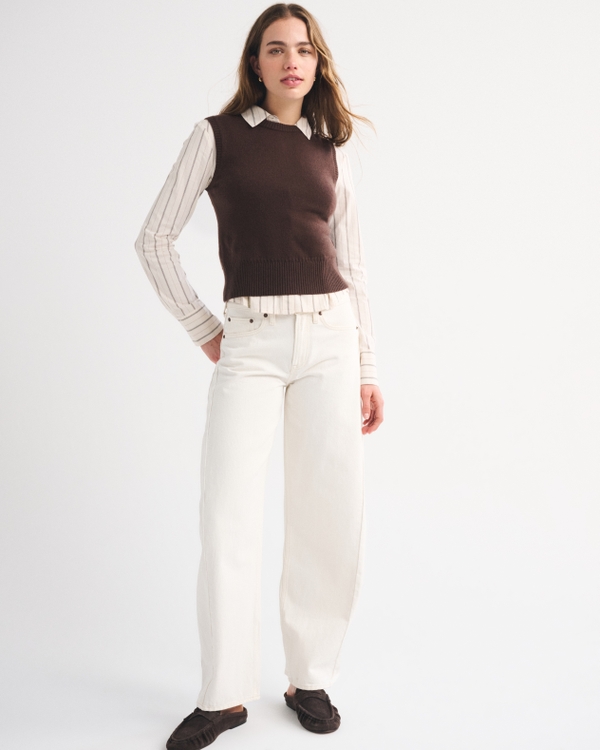 100% Cashmere Sweater Shell, Brown view 2