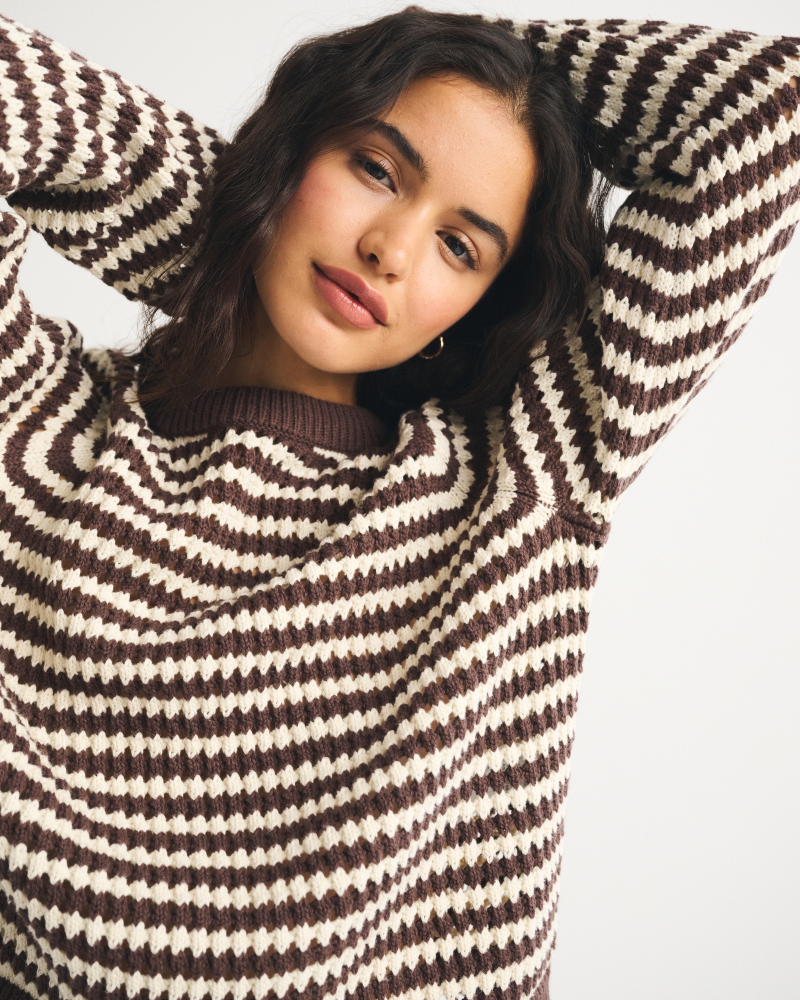 Abercrombie & Fitch 100% Cotton A&F Madeline Crochet-Style Crew