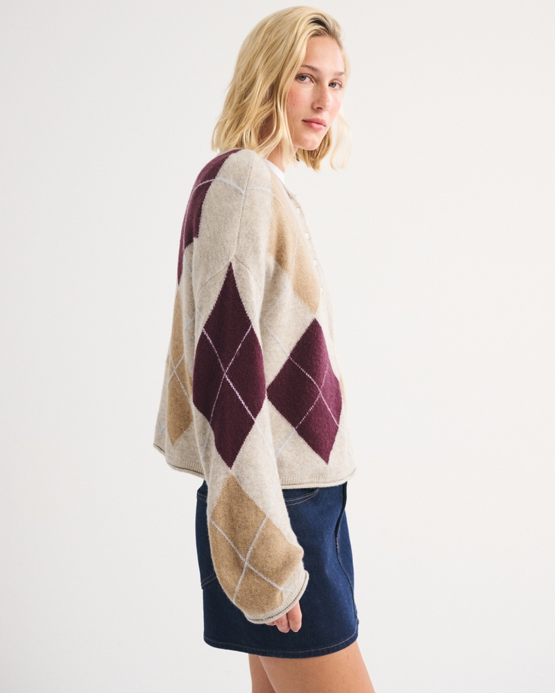 Merino Wool-Blend Roll Neck Cardigan - thumbnail 10
