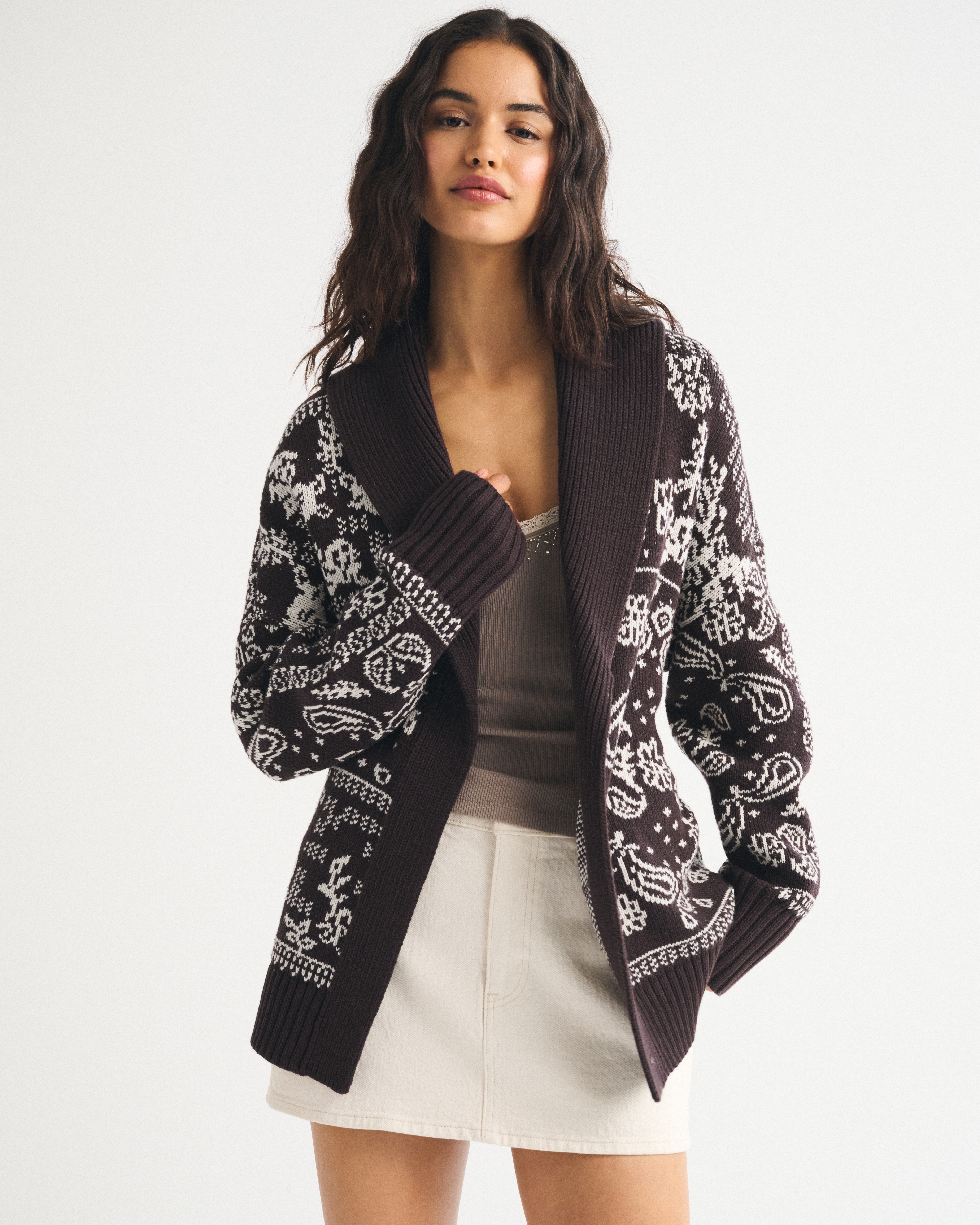 Женские кардиганы Abercrombie & Fitch Shawl Collar Cardigan — фото 2