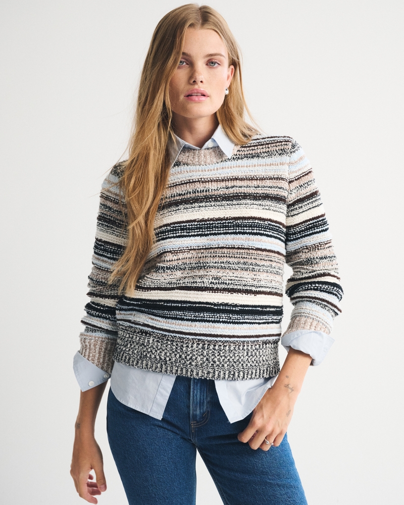 A&F Madeline Textural Crew Sweater - thumbnail 2