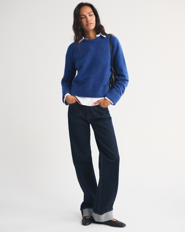 A&F Madeline Crew Sweater, Indigo view 2