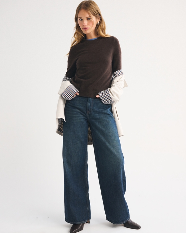 100% Cashmere Sweater, Brown view 2