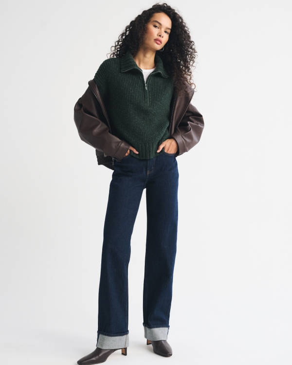 Half-Zip Sweater, Dark Spruce view 2