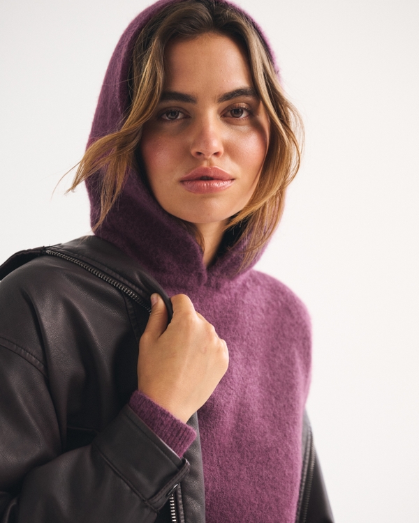 Wool-Blend Popover Hoodie