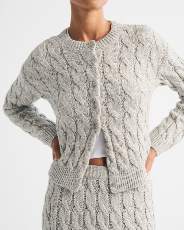 Airspun Cotton-Blend Cable Cardigan